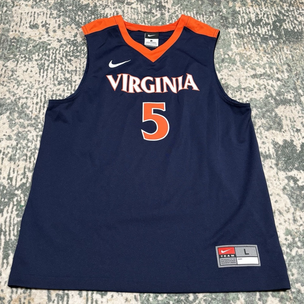 Nike Virginia Cavaliers Youth Large #5 Basketball Jersey UVA Navy Blue Kyle Guy
